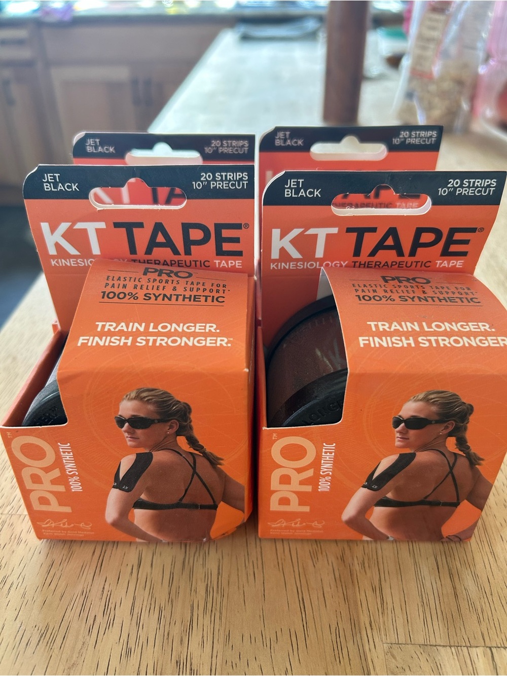 NIB KT Tape Pro Kinesiology Therapeutic Tape - Jet Black, 4 pack